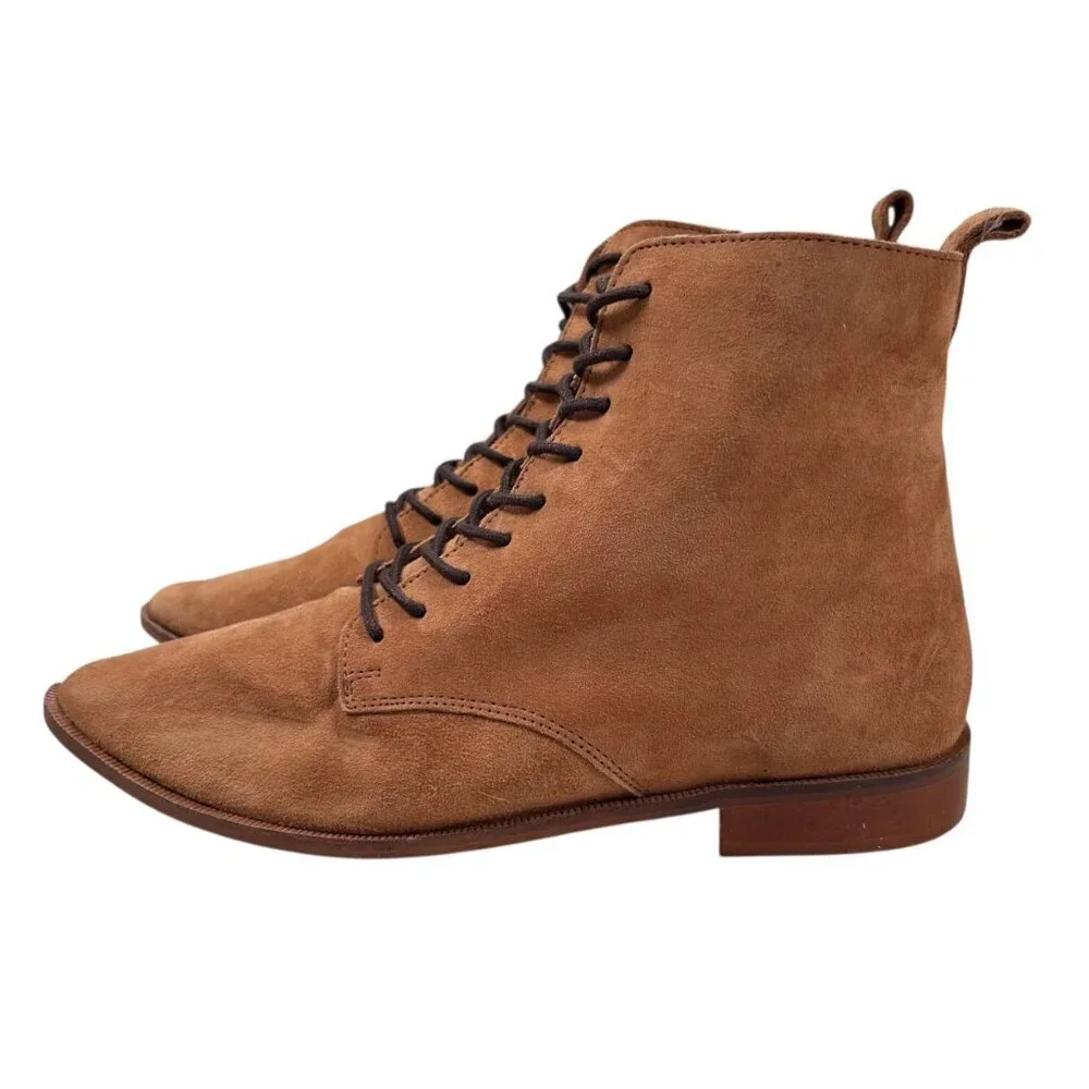 Roolee 39 Tan Suede Lace Up Boot Boho Casual Indie